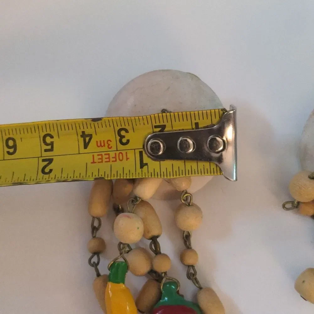 ‎Vintage wooden fruit earrings